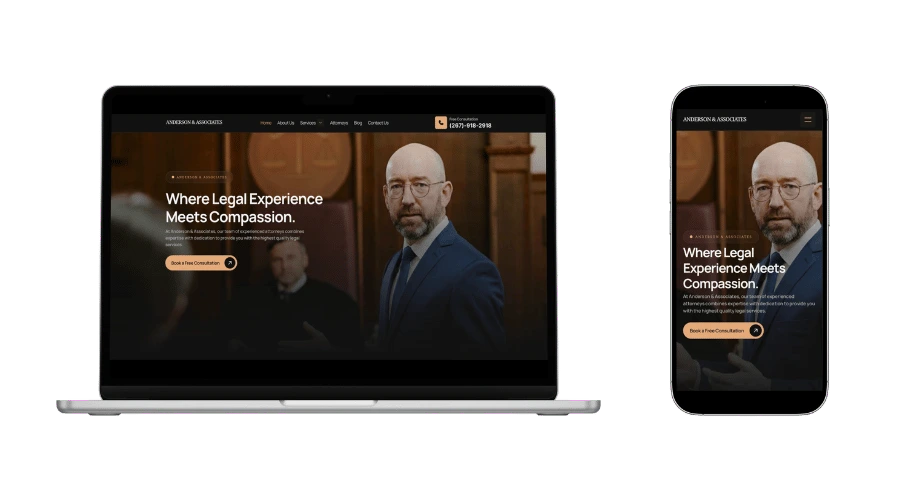 Anderson and Associates website mockup